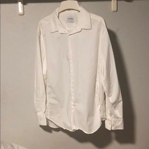 White Calvin Klein Slim Fit Dressshirt